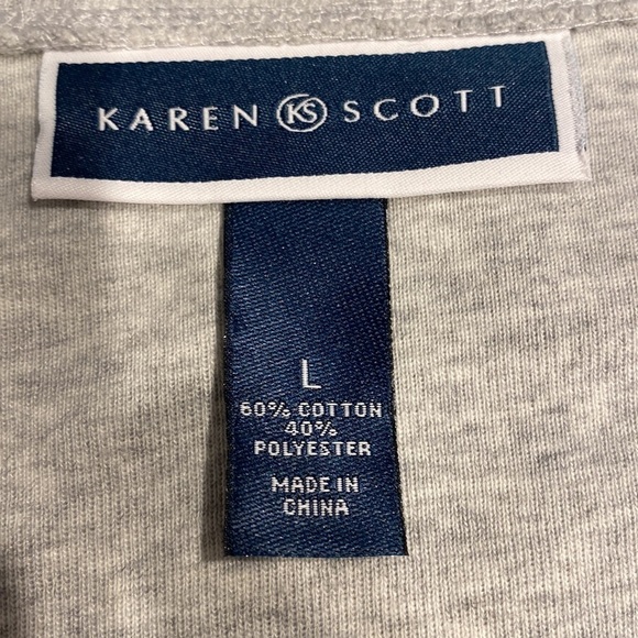 M womens Karen Scott casual long sleeve stretch floral regular size top size L - Picture 3 of 3